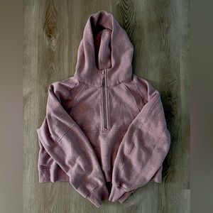 Lululemon oversized 1/2 zip scuba in Heathered pink taupe xl/xxl